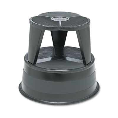 Kik-Step Steel Step Stool, 2-Step, 350 Lb Capacity, 16" Diameter x 14.25"h, Black