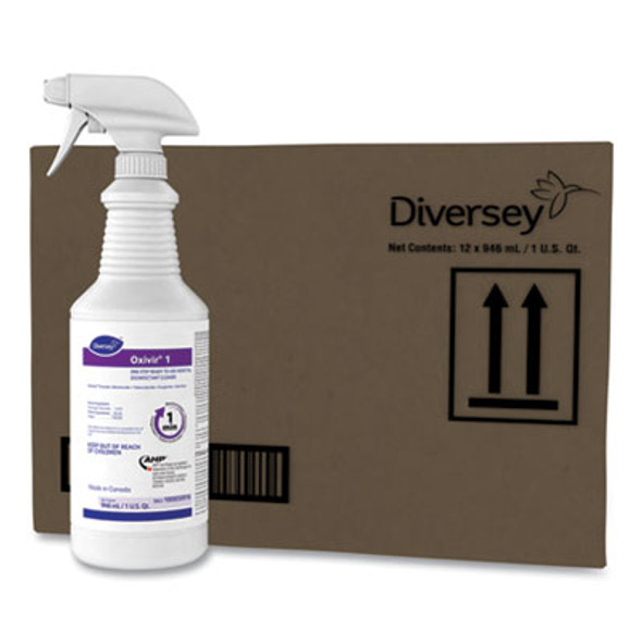 Oxivir 1 Rtu Disinfectant Cleaner, 32 Oz Spray Bottle, 12/Carton