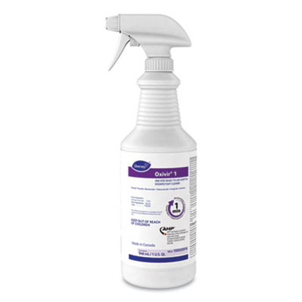 Oxivir 1 Rtu Disinfectant Cleaner, 32 Oz Spray Bottle, 12/Carton
