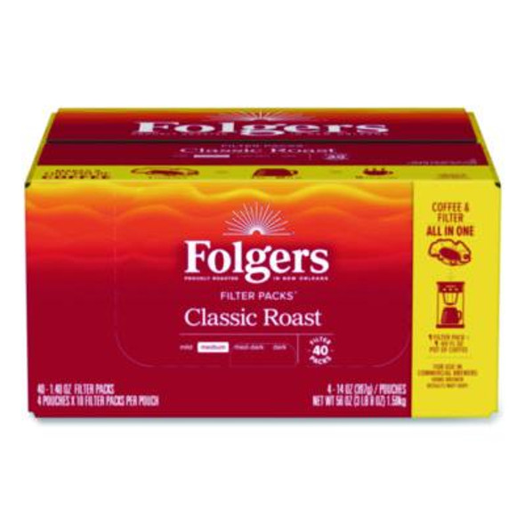 Coffee Filter Packs, Classic Roast, 1.4 Oz Pack, 40/Carton