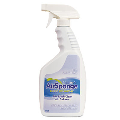 Sponge Odor Absorber Spray, Fragrance Free, 22 Oz Spray Bottle, 12/Carton