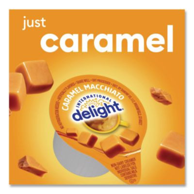 Flavored Liquid Non-Dairy Coffee Creamer, Caramel Macchiato, 0.5 Oz Mini Cups, 24/Box