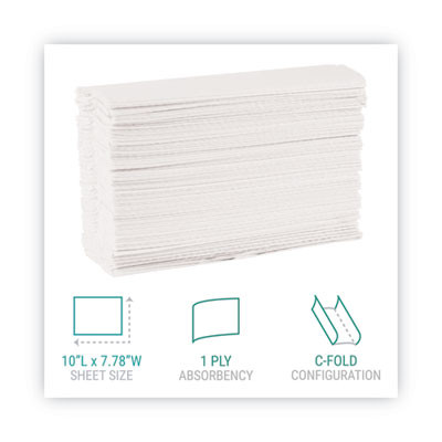 C-Fold Paper Towels, 1-Ply, 10.2 x 13.25, White, 200 Towels/Pack, 12 Packs/Carton
