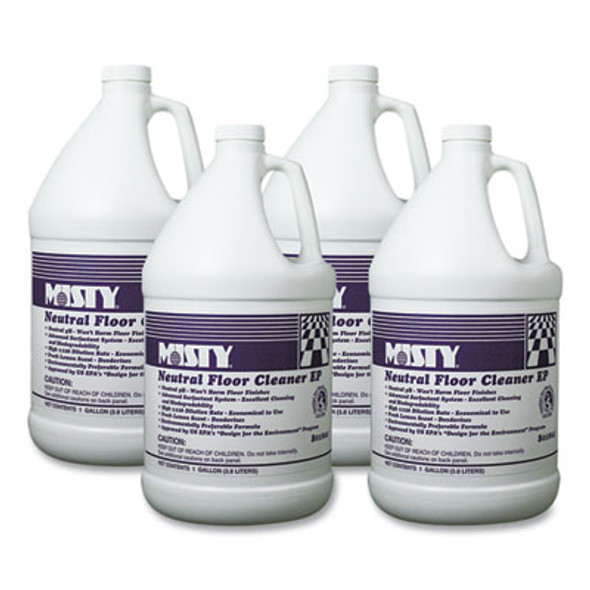 Neutral Floor Cleaner Ep, Lemon, 1 Gal Bottle, 4/Carton