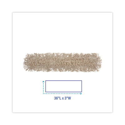 Industrial Dust Mop Head, Cotton, 36 x 3, White
