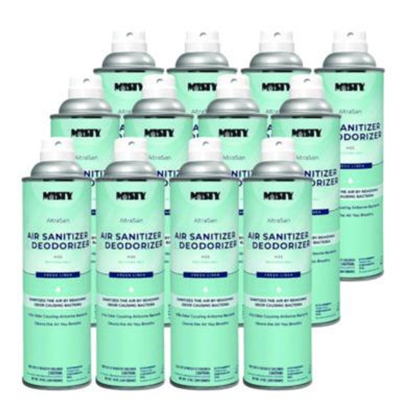 Handheld Air Sanitizer/Deodorizer, Fresh Linen, 10 Oz Aerosol Spray, 12/Carton