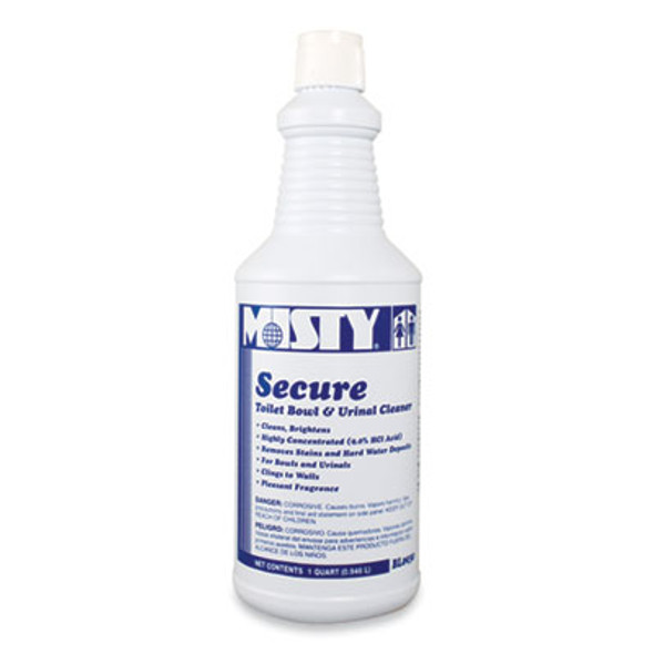 Secure Hydrochloric Acid Bowl Cleaner, Mint Scent, 32Oz Bottle, 12/Carton