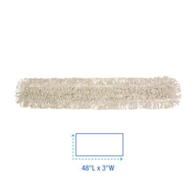 Industrial Dust Mop Head, Cotton, 48 x 3, White