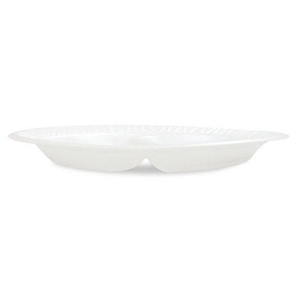 Concorde Foam Plate, 3-Compartment Plate, 10.25" Dia, White, 125/Pack, 4 Packs/Carton