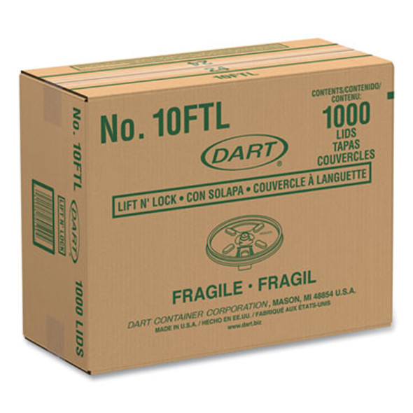 Lift n' Lock Plastic Hot Cup Lids, Fits 10 Oz Hot Cups, White, 1,000/Carton