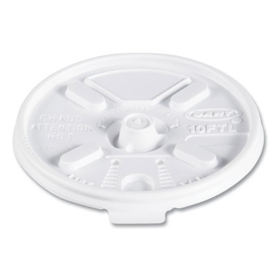 Lift n' Lock Plastic Hot Cup Lids, Fits 10 Oz Hot Cups, White, 1,000/Carton
