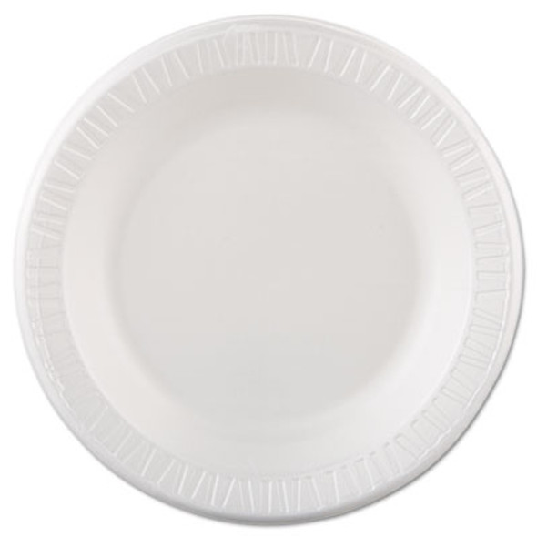 Quiet Classic Laminated Foam Dinnerware, Plate, 10.25" Dia, White, 125/Pack, 4 Packs/Carton