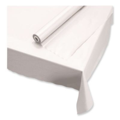 Plastic Roll Tablecover, 40" X 100 Ft, White