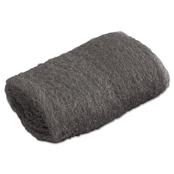 Industrial-Quality Steel Wool Hand Pads, #00 Very Fine, Steel Gray, 16 Pads/Sleeve, 12/Sleeves/Carton