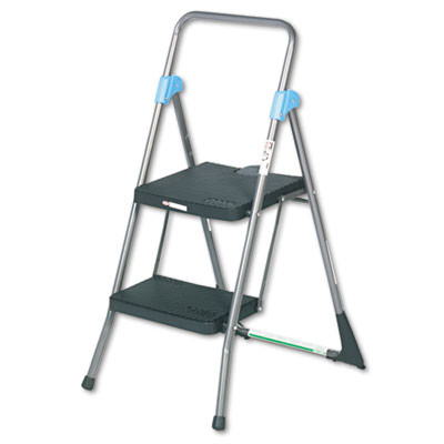 Commercial 2-Step Folding Stool, 300 Lb Capacity, 20.5 x 24.75 x 39.5, Gray