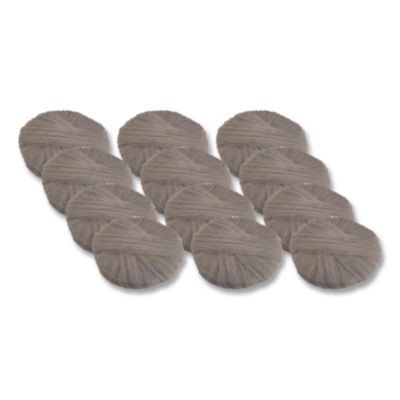 Radial Steel Wool Pads, Grade 0 (Fine): Cleaning And Polishing, 17" Diameter, Gray, 12/Carton