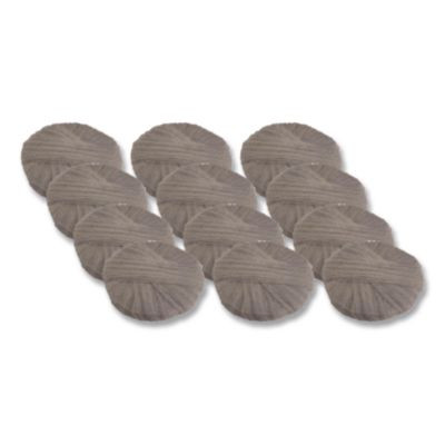 Radial Steel Wool Pads, Grade 2 (Coarse): Stripping/Scrubbing, 17" Diameter, Gray, 12/Carton