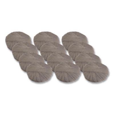 Radial Steel Wool Pads, Grade 0 (Fine): Cleaning And Polishing, 20" Diameter, Gray, 12/Carton