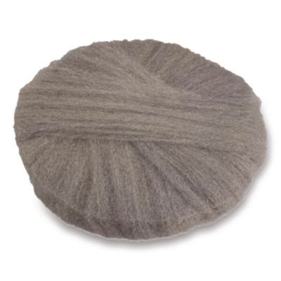 Radial Steel Wool Pads, Grade 2 (Coarse): Stripping/Scrubbing, 20" Diameter, Gray, 12/Carton