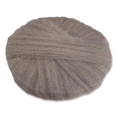 Radial Steel Wool Pads, Grade 3 (Standard): Cleaning And Polishing, 20" Diameter, Gray, 12/Carton