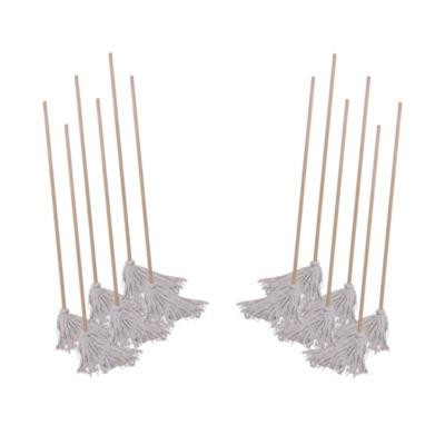 Handle/Deck Mops, #20 White Cotton Head, 54" Natural Wood Handle