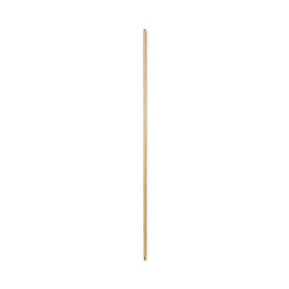 Threaded End Broom Handle, Lacquered Hardwood, 0.94" Dia x 54", Natural