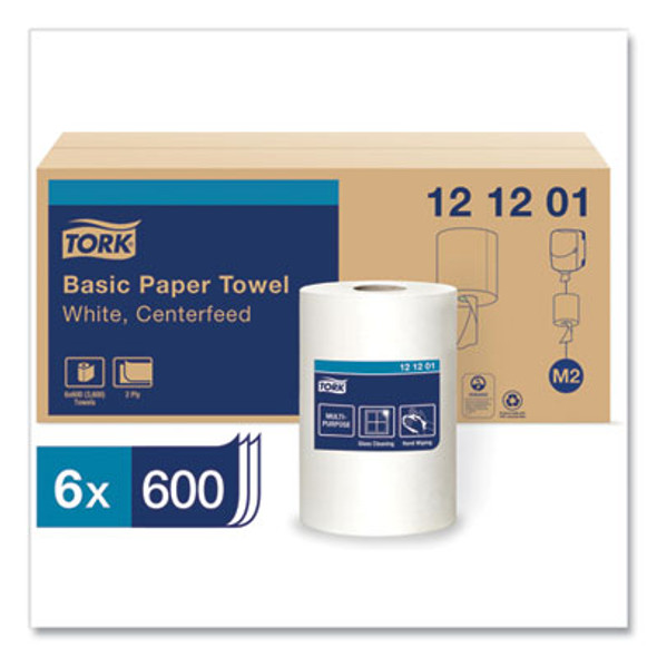 Advanced Centerfeed Hand Towel, 2-Ply, 9 X 11.8, White, 600/Roll, 6/Carton