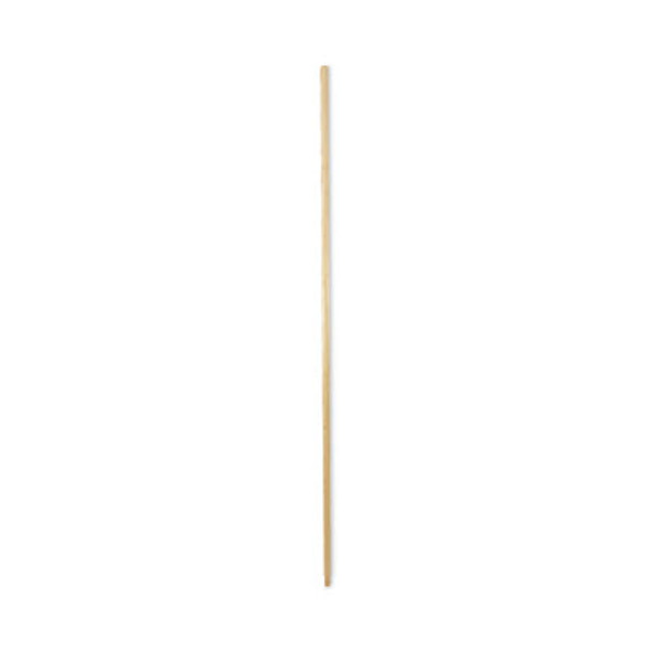 Threaded End Broom Handle, Lacquered Wood, 0.94" Dia x 60", Natural