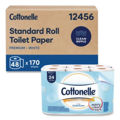 Clean Care Bathroom Tissue, Septic Safe, 1-Ply, White, 170 Sheets/Roll, 48 Rolls/Carton