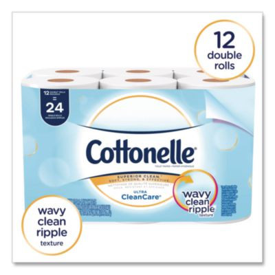 Clean Care Bathroom Tissue, Septic Safe, 1-Ply, White, 170 Sheets/Roll, 12 Rolls/Pack