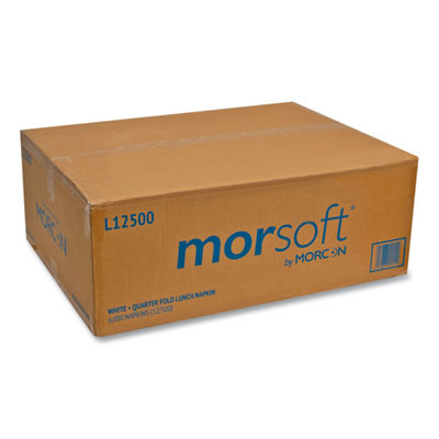 Morsoft 1/4 Fold Lunch Napkins, 1-Ply, 11.8 x 11.8, White, 6,000/Carton