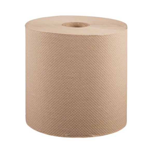Hardwound Roll Towels, 1-Ply, 8" x 800 Ft, Natural, 6 Rolls/Carton
