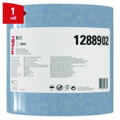 X90 Cloths, Jumbo Roll, 2-Ply, 12.4 x 12.2, Blue Denim, 450/Roll