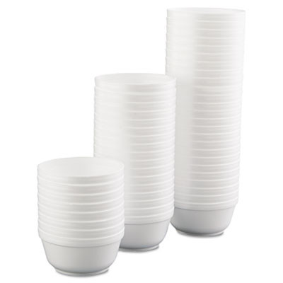 Insulated Foam Bowls, 12 Oz, White, 50/Pack, 20 Packs/Carton