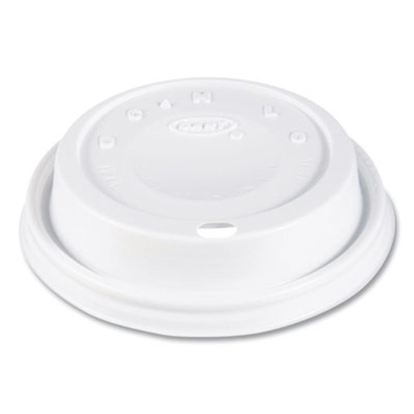 Cappuccino Dome Sipper Lids, Fits 12 Oz Hot Cups, Plastic, White, 1,000/Carton