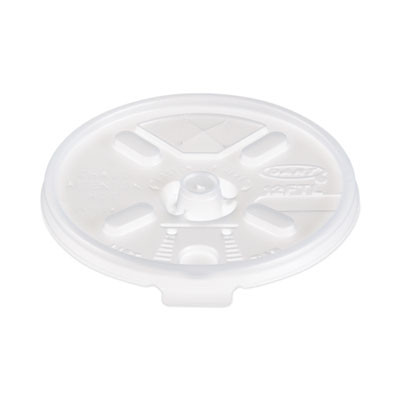 Lift n' Lock Plastic Hot Cup Lids, With Straw Slot, Fits 10 Oz To 14 Oz Hot Cups, Translucent, 100/Sleeve, 10 Sleeves/Carton