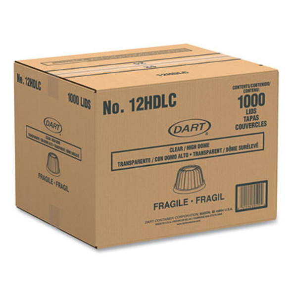 D-T Sundae/Cold Cup Lids, Fits 6 Oz/8 Oz/12 Oz Cold Cups, Plastic, Clear, 50/Pack, 20 Packs/Carton