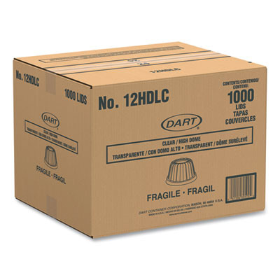 Dome-Top Sundae/Cold Cup Lids, Fits 6 Oz/8 Oz/12 Oz Cold Cups, Plastic, Clear, 50/Pack, 20 Packs/Carton