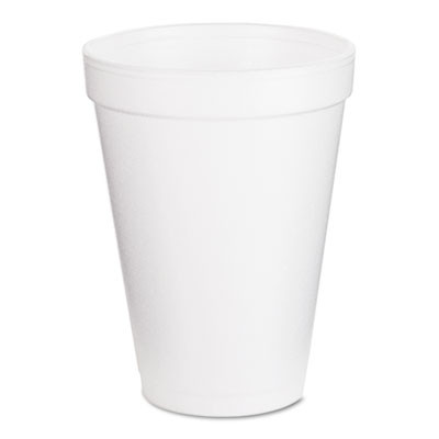 Foam Drink Cups, 12 Oz, White, 25/Pack