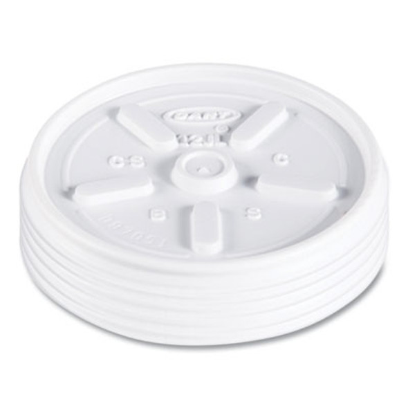Plastic Lids For Foam Cups, Bowls And Containers, Vented, Fits 6 Oz To 14 Oz, White, 100/Pack, 10 Packs/Carton