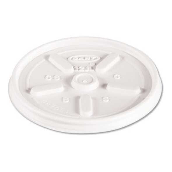 Plastic Lids For Foam Cups, Bowls And Containers, Vented, Fits 6 Oz To 14 Oz, White, 100/Pack, 10 Packs/Carton