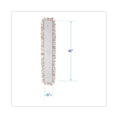 Industrial Dust Mop Head, Hygrade Cotton, 48 x 5, White