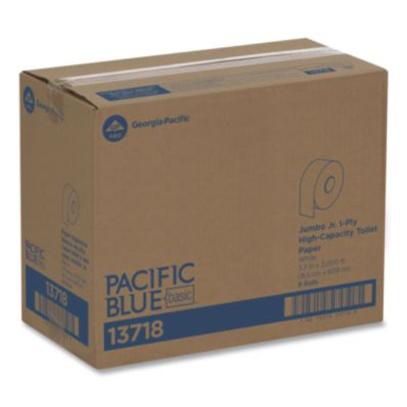 Acclaim Jumbo Jr. Bath Tissue Roll, Septic Safe, 1-Ply, 3.5" x 2,000 Ft, White, 8 Rolls/Carton