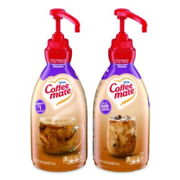 Liquid Coffee Creamer, Sweetened Original, 1.5 L Pump Bottle, 2/Carton