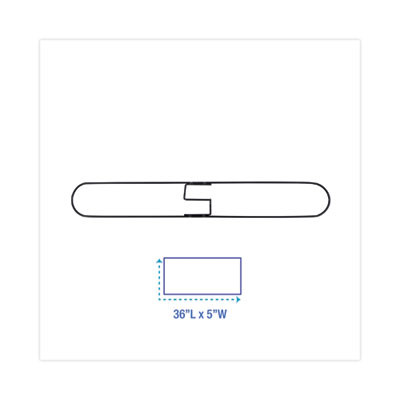 Clip-On Dust Mop Frame, 36 x 5, Zinc Plated, Black