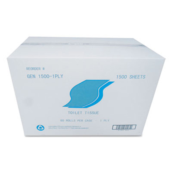 Small Roll Bath Tissue, Septic Safe, 1-Ply, White, 1,500 Sheets/Roll, 60 Rolls/Carton