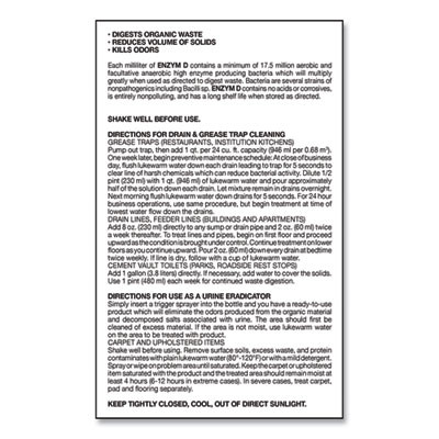 Enzym D Digester Deodorant, Mint, 1 Gal, Bottle, 4/Carton