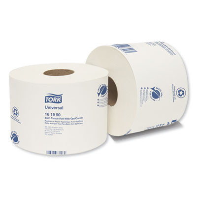 Universal Bath Tissue Roll With Opticore, Septic Safe, 2-Ply, White, 865 Sheets/Roll, 36 Rolls/Carton