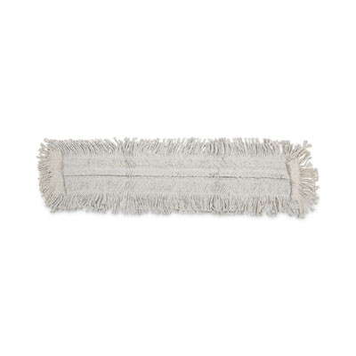 Disposable Dust Mop Head w/Sewn Center Fringe, Cotton/Synthetic, 36 x 5, White
