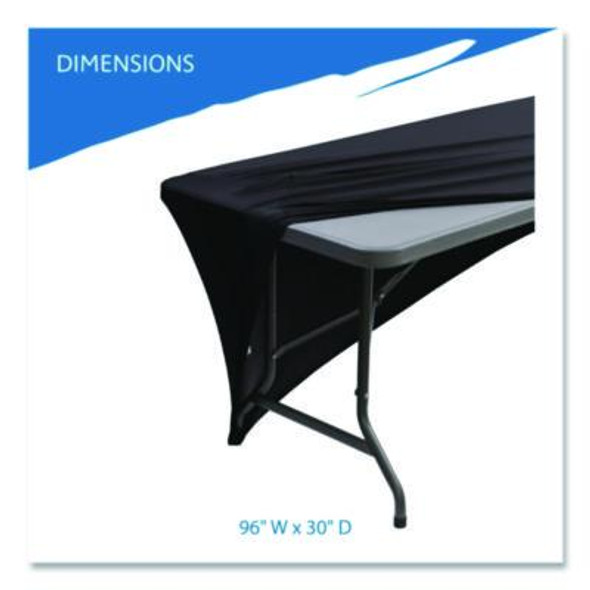 Igear Fabric Table Cover, Polyester/Spandex, 30" X 96", Black